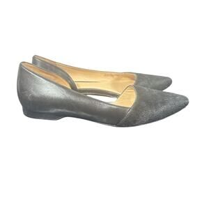 Cole Haan Women's Pointed Toe D'Orsay Flats 6.5B black Leather calf hair